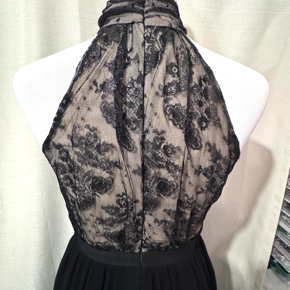 Slate & Willow Black Lace Floral Lace Maxi Dress sz 4 - Picture 8 of 9